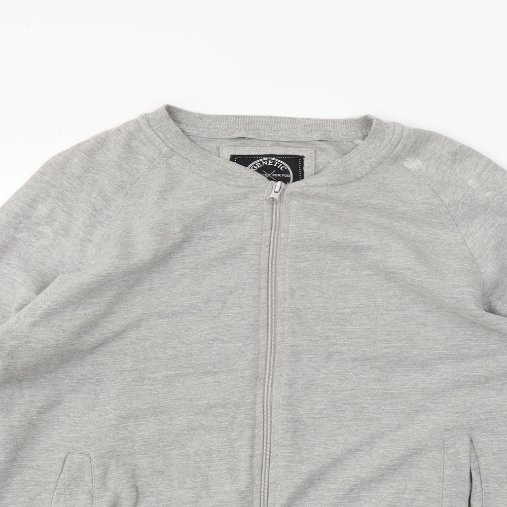 Genetic Apparel Mens Grey   Full Zip Sweatshirt Size L