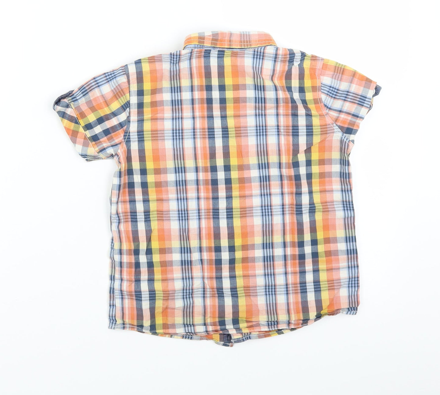 George Boys Orange Plaid  Basic Button-Up Size 4-5 Years