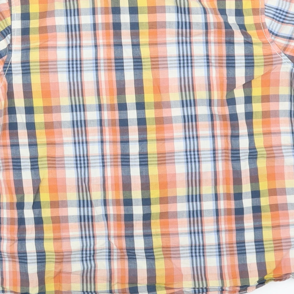 George Boys Orange Plaid  Basic Button-Up Size 4-5 Years