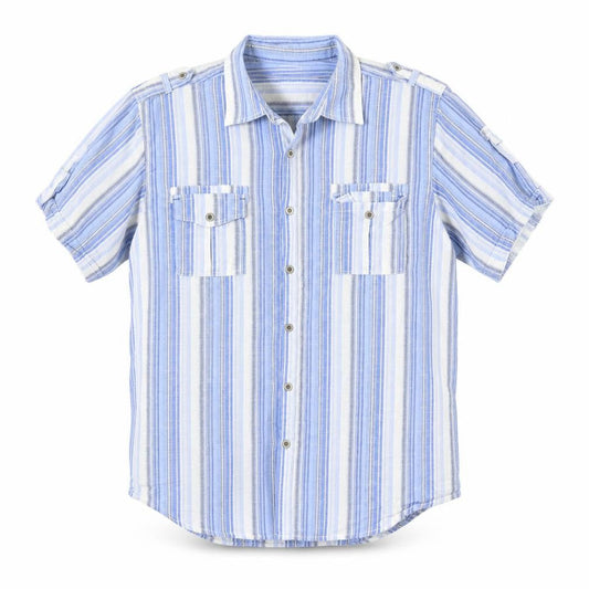 Lee Cooper Mens Blue Striped   Button-Up Size L