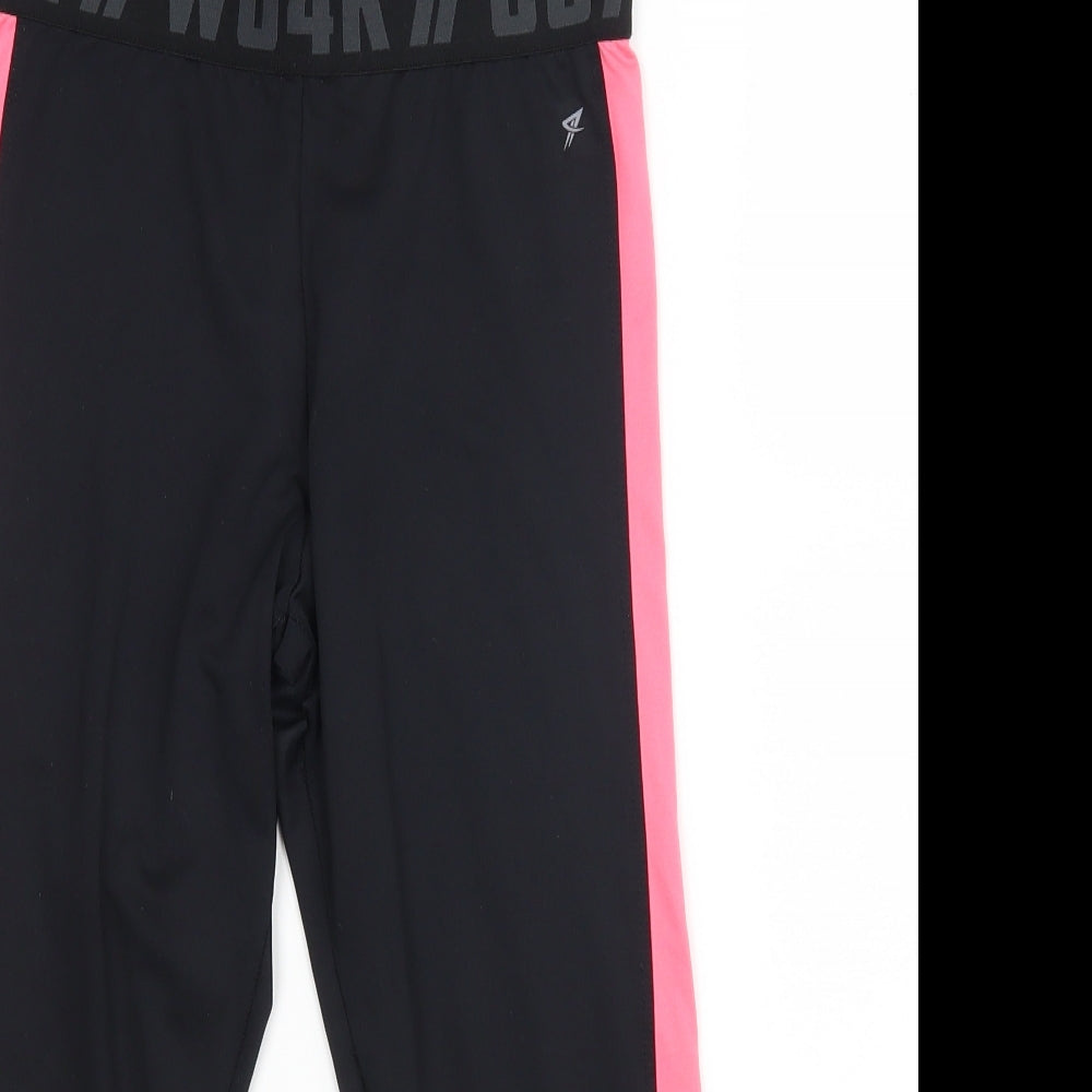 Workout Womens Black   Jogger Leggings Size 10 L20 in