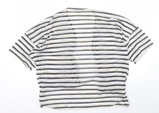 Dorothy Perkins Womens Beige Striped  Cardigan Jumper Size L