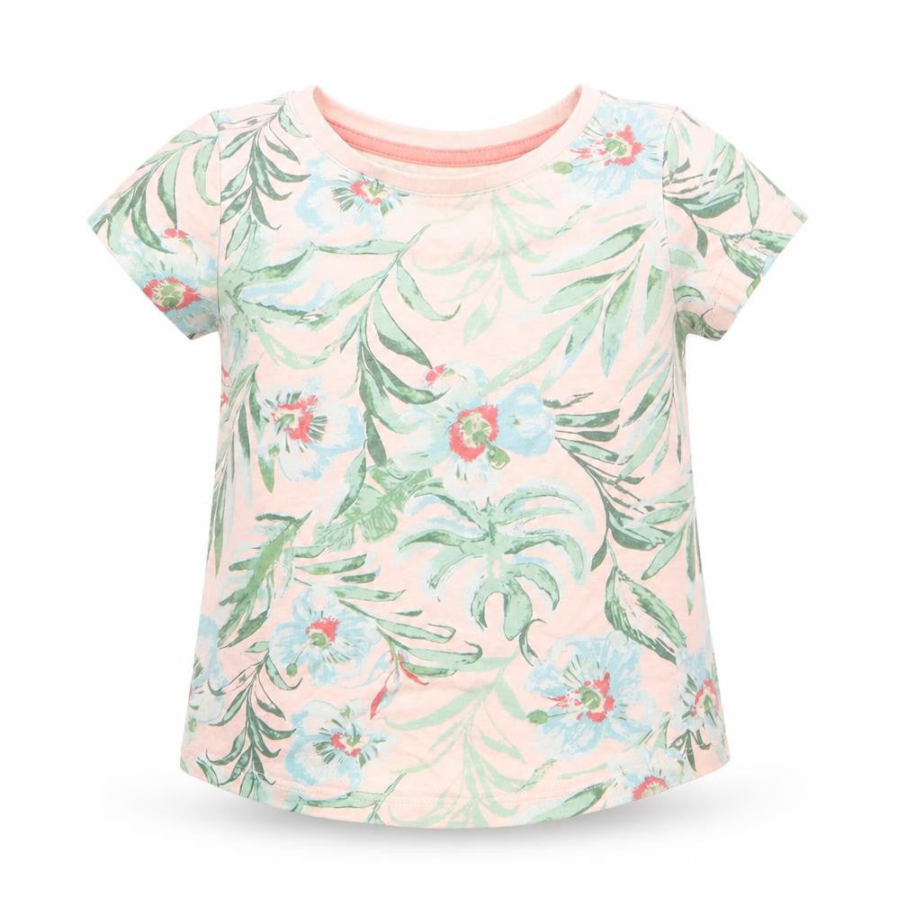 Nutmeg Girls Brown Floral  Basic T-Shirt Size 4 Years
