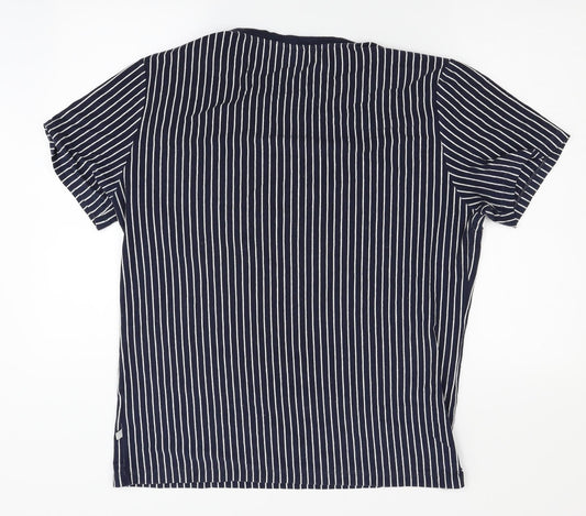 casual friday Mens Black Striped   T-Shirt Size M
