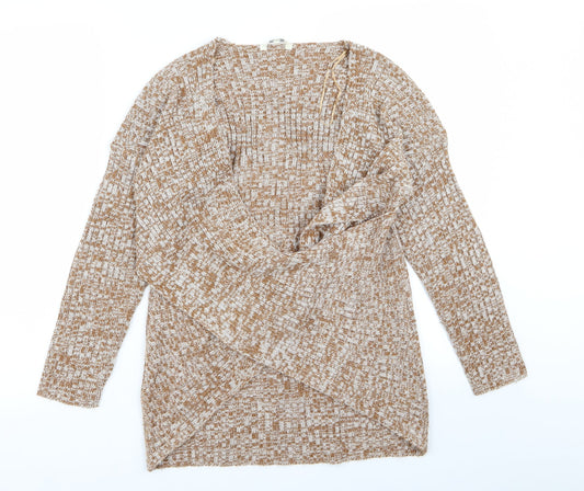 pep and co Womens Beige   Wrap Jumper Size 8
