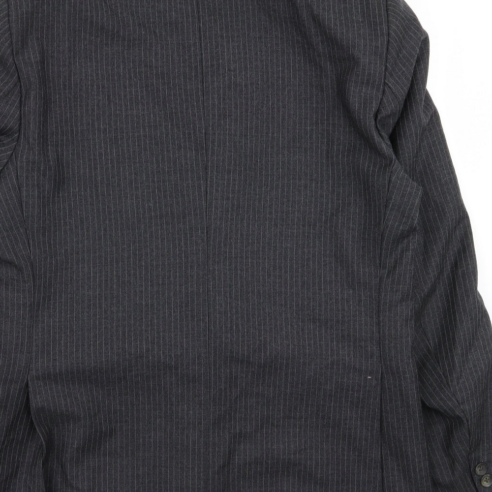 joe hind Mens Grey Striped  Jacket Blazer Size 36