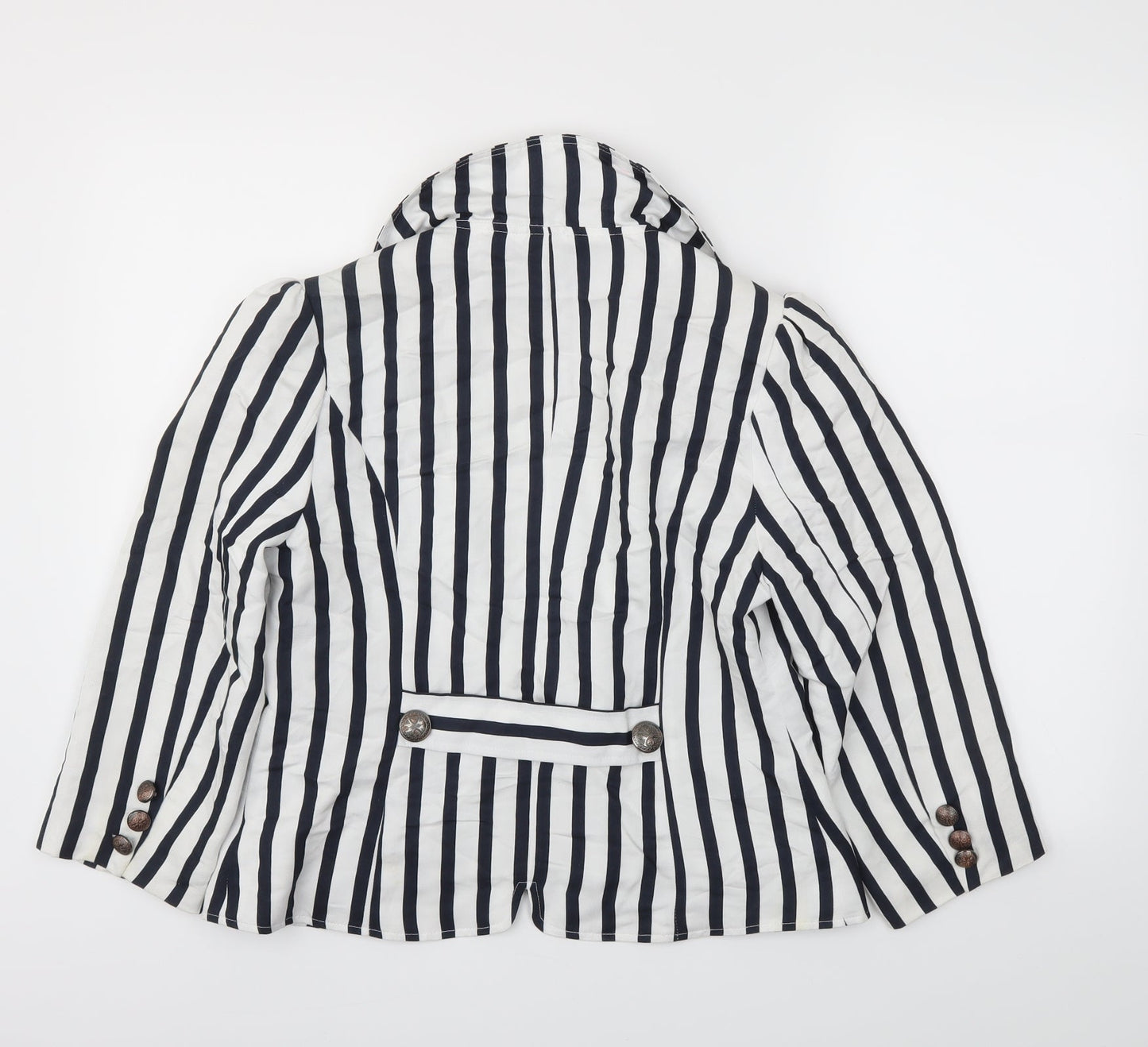 Zuppe Womens Blue Striped  Jacket Blazer Size 12