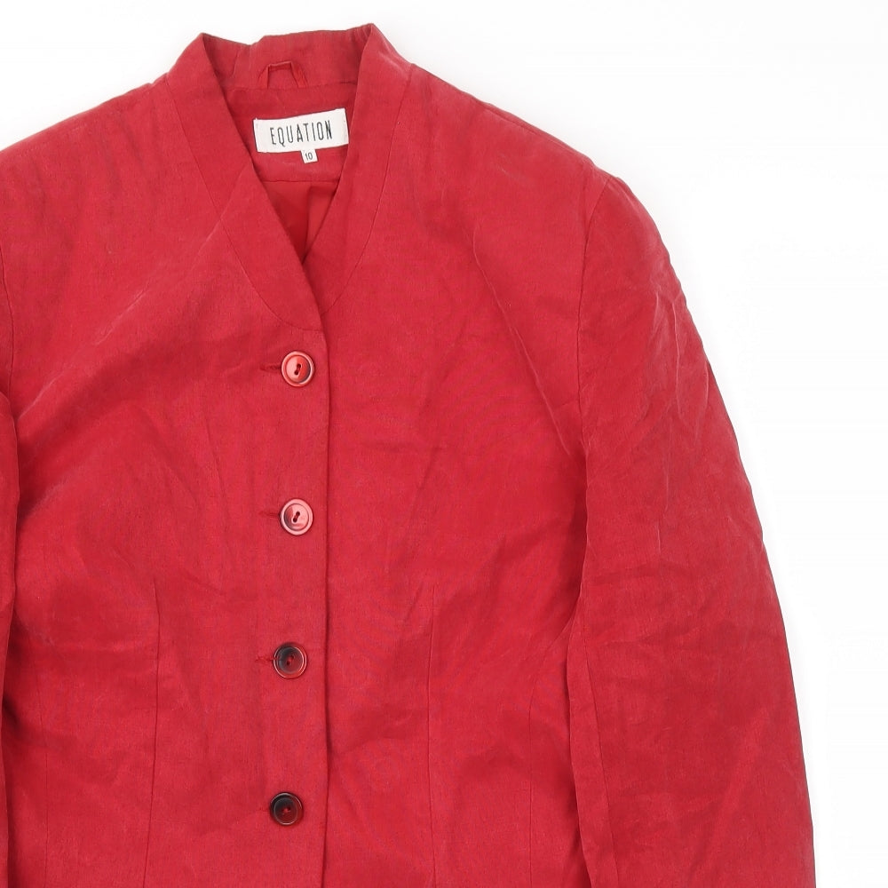 EQUATION  Womens Red   Jacket Blazer Size 10