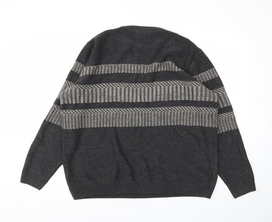 George Mens Grey Argyle/Diamond  Pullover Jumper Size 2XL