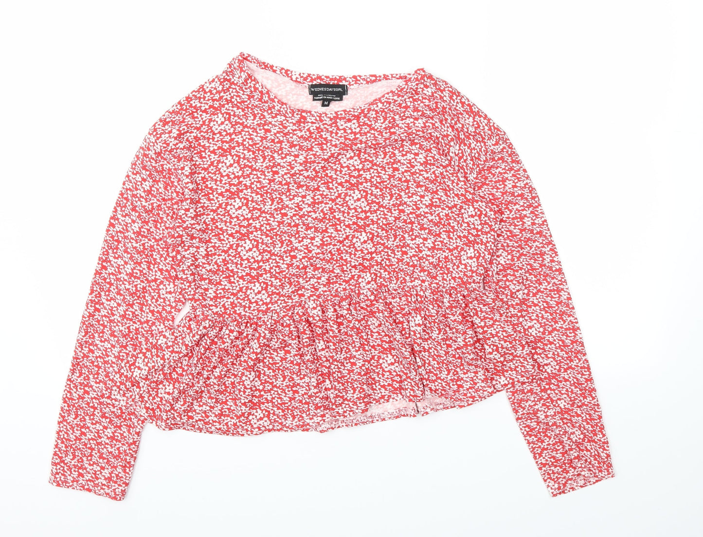 Wednesday's girl Womens Red Floral  Camisole T-Shirt Size M