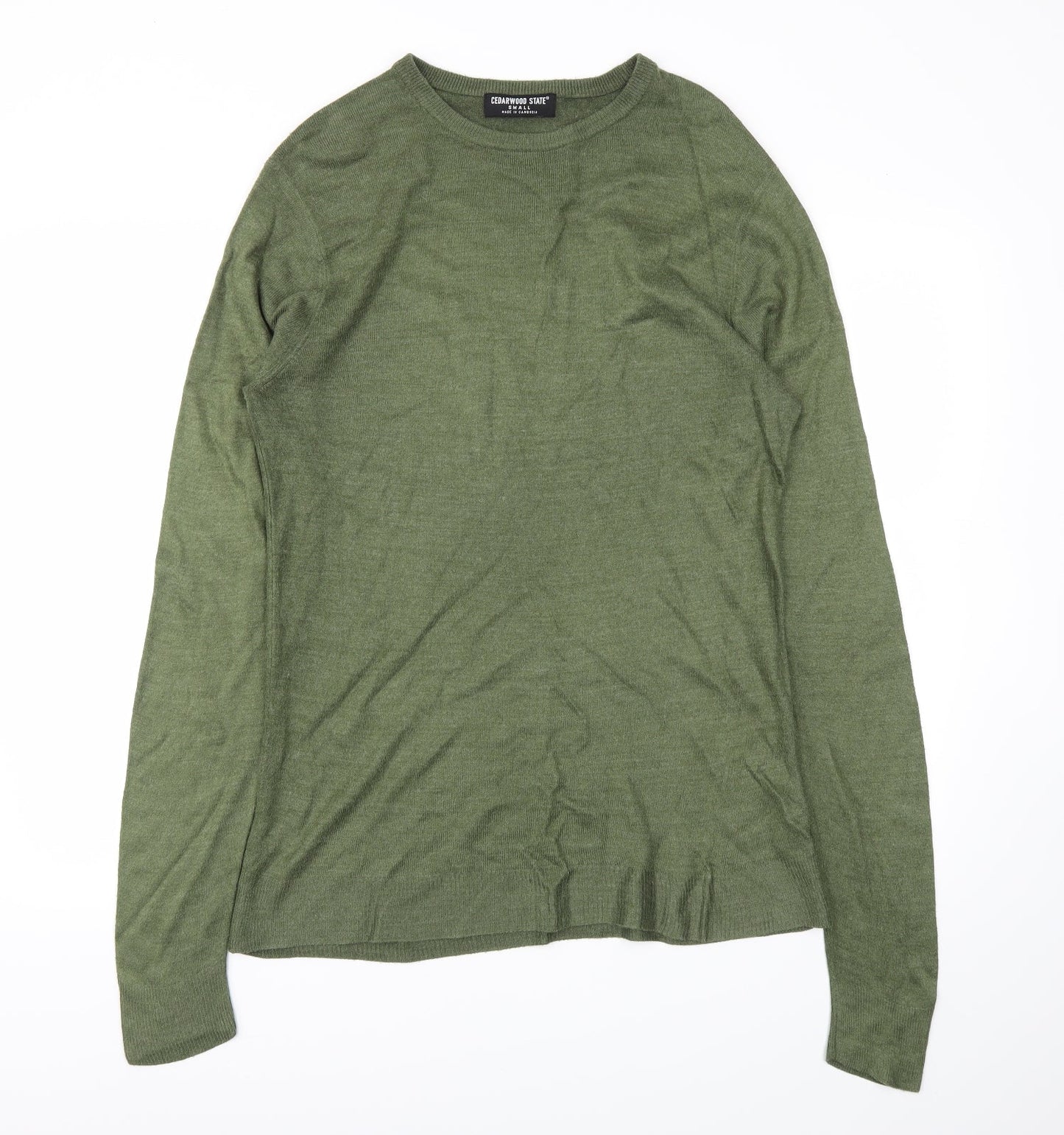Cedar Wood State Mens Green   Pullover Sweatshirt Size S