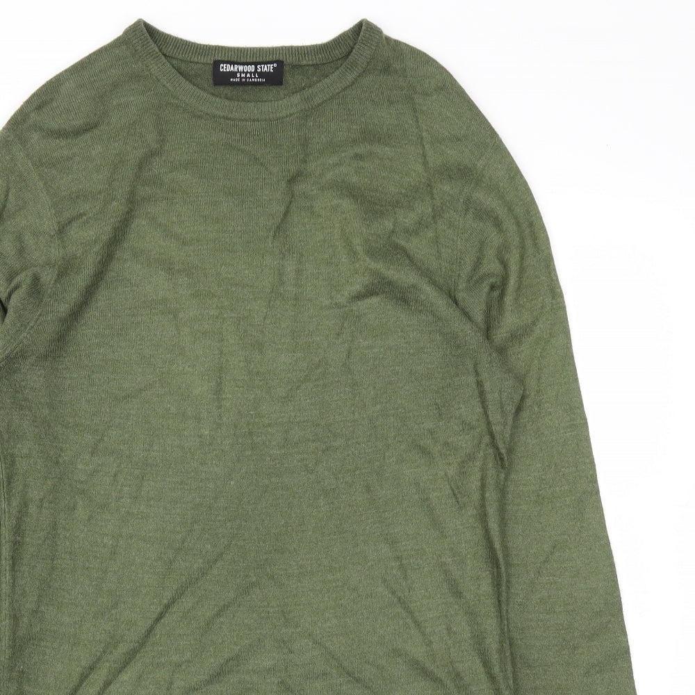 Cedar Wood State Mens Green   Pullover Sweatshirt Size S