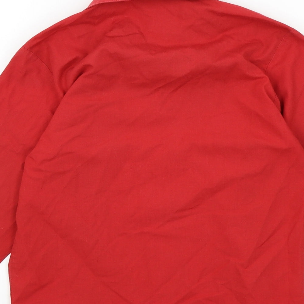 Denby Dale Girls Red Colourblock  Basic Button-Up Size 3-4 Years