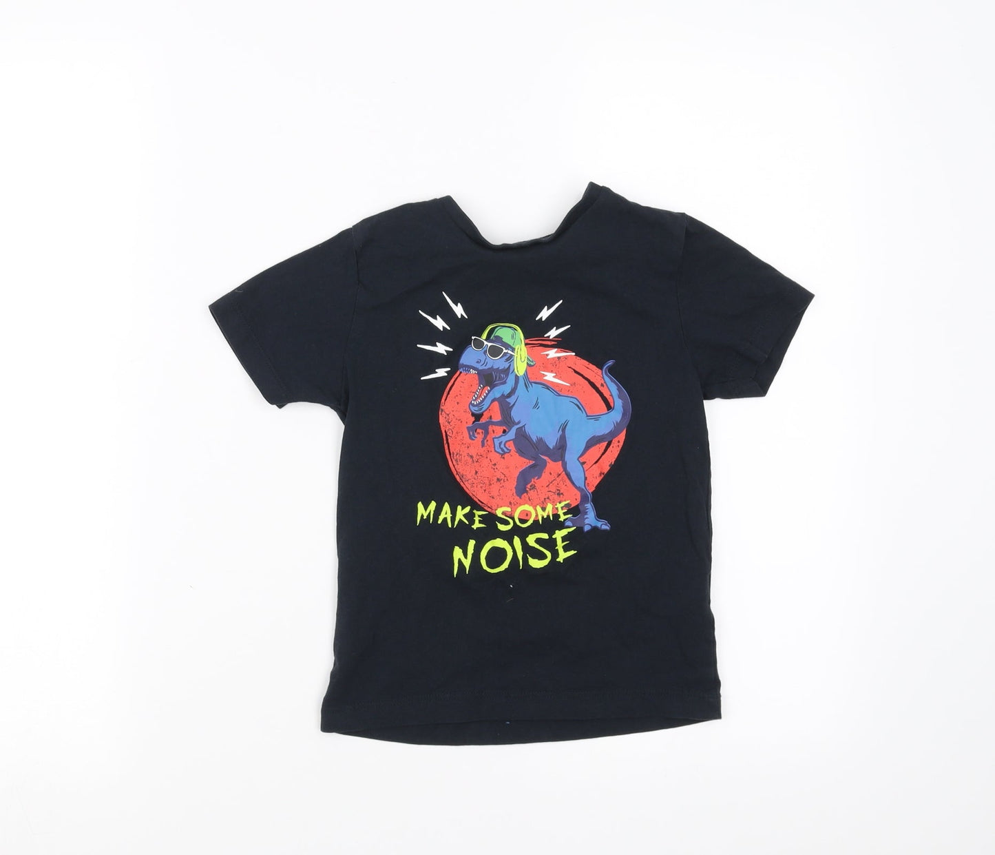 Jeff & Co Boys Black   Basic T-Shirt Size 4-5 Years  - Dinosaur