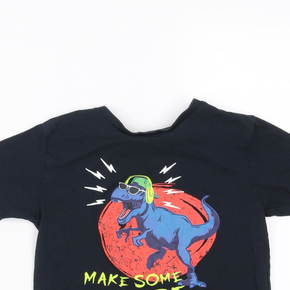Jeff & Co Boys Black   Basic T-Shirt Size 4-5 Years  - Dinosaur