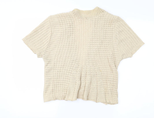 Glimpse Design Womens Beige   Cardigan Jumper Size S