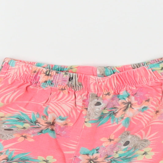 Primark Girls Pink Floral  Cut-Off Shorts Size 3-4 Years - Tropical