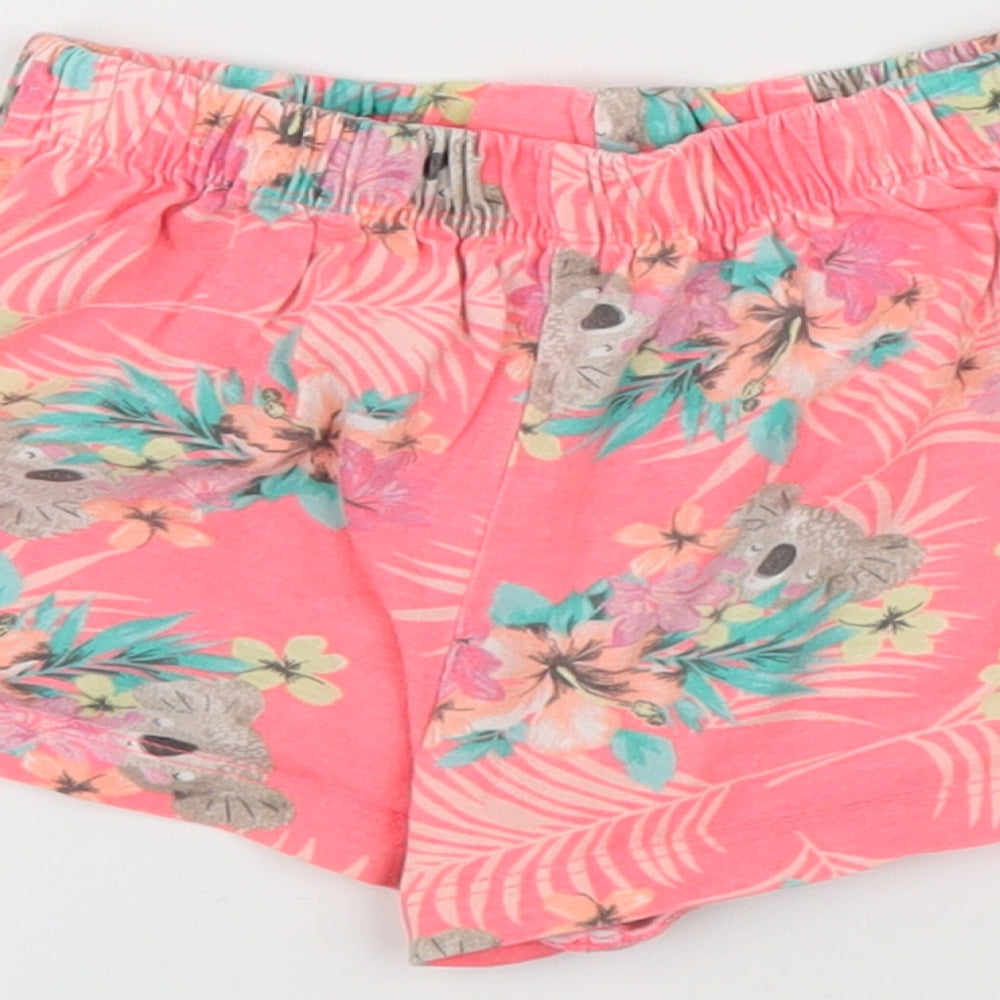 Primark Girls Pink Floral  Cut-Off Shorts Size 3-4 Years - Tropical