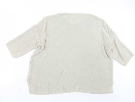 Papaya Womens Beige  Knit Pullover Jumper Size 20