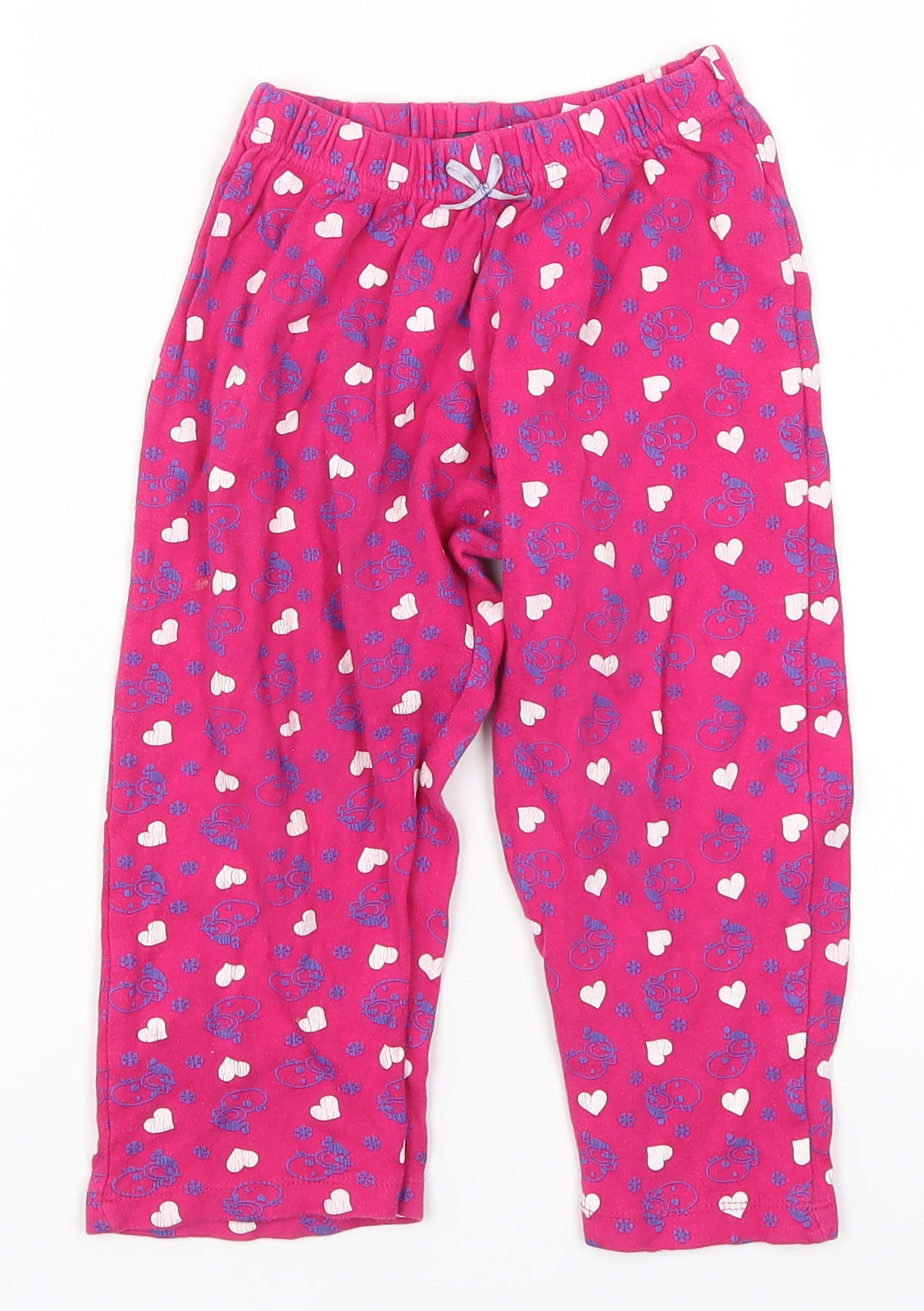 In Extenso Girls Pink Geometric  Sweatpants Trousers Size 3 Years - Snowman Loungewear