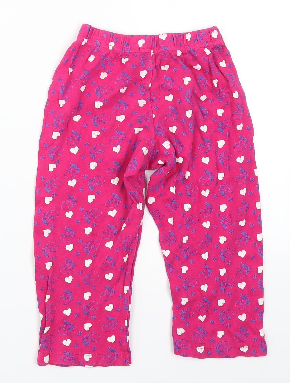 In Extenso Girls Pink Geometric  Sweatpants Trousers Size 3 Years - Snowman Loungewear
