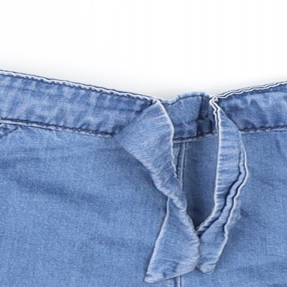 Mini Club Girls Blue  Denim Cropped Trousers Size 12-18 Months