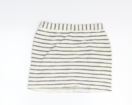 Bellfield Womens Beige Striped  Mini Skirt Size 12
