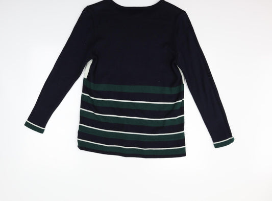 Camilla Womens Blue Striped  Pullover Jumper Size 14