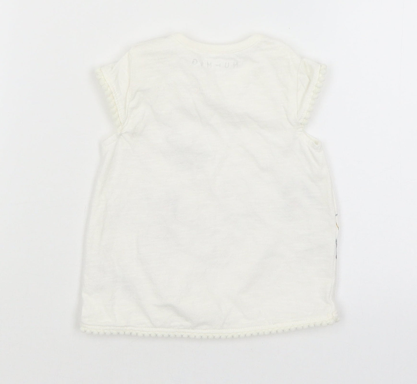 Nutmeg Baby White   Basic T-Shirt Size 3-6 Months  - Zebras
