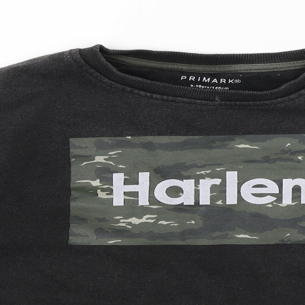 Primark Boys Black   Pullover Sweatshirt Size 9-10 Years  - Harlem
