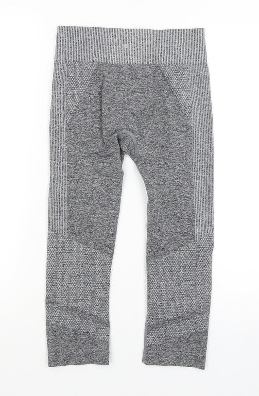 Workout Womens Grey   Cropped Leggings Size 8