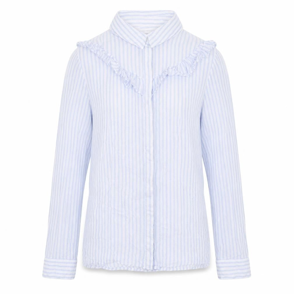Pull&Bear Womens Blue Striped  Basic Button-Up Size M
