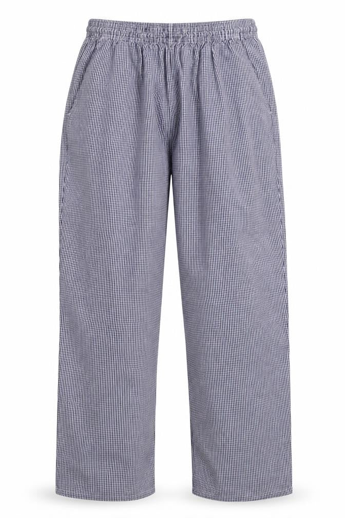 Dover seaways Mens Blue Check  Trousers  Size L L31 in - Chefswear