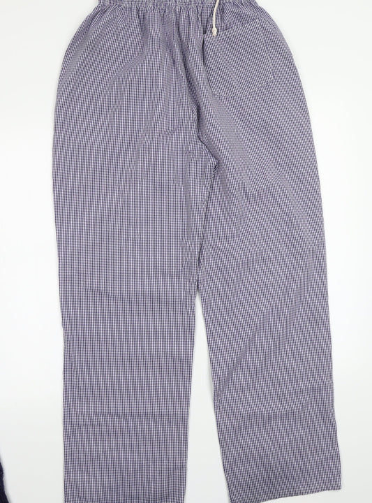 Dover seaways Mens Blue Check  Trousers  Size L L31 in - Chefswear