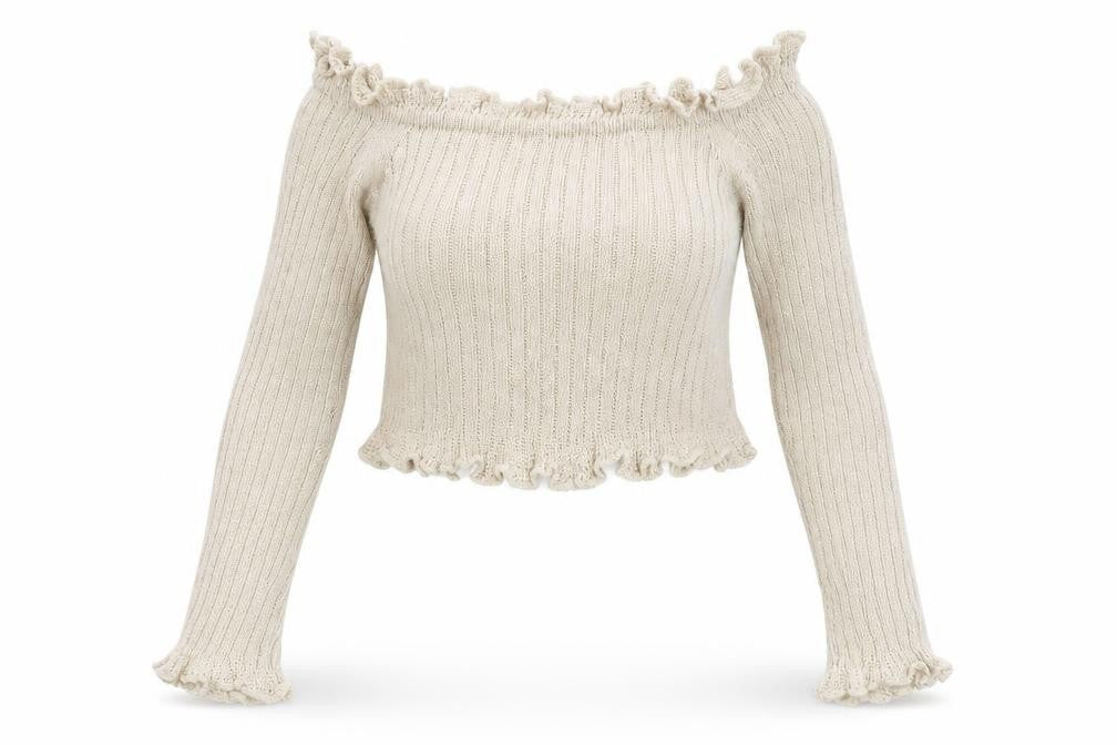 Prague Womens Beige   Pullover Jumper Size S