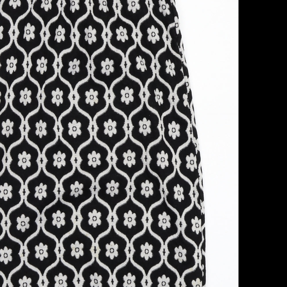 Veritgo Womens Black Floral  A-Line  Size XS