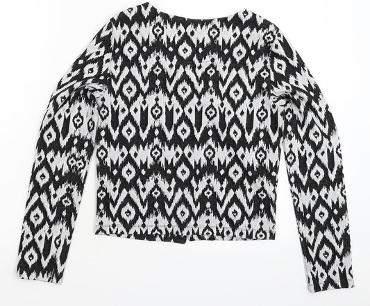 b.young Womens Multicoloured Geometric Knit Cardigan Jumper Size XS