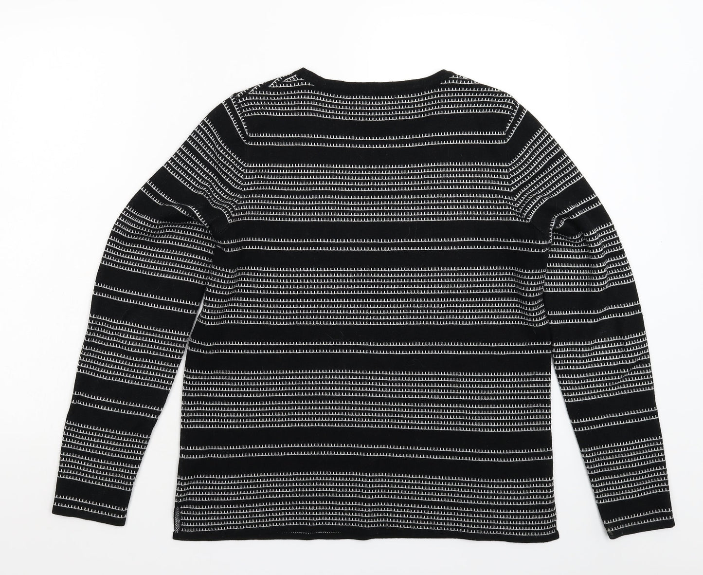 Papaya Womens Black Geometric Knit Pullover Jumper Size 14