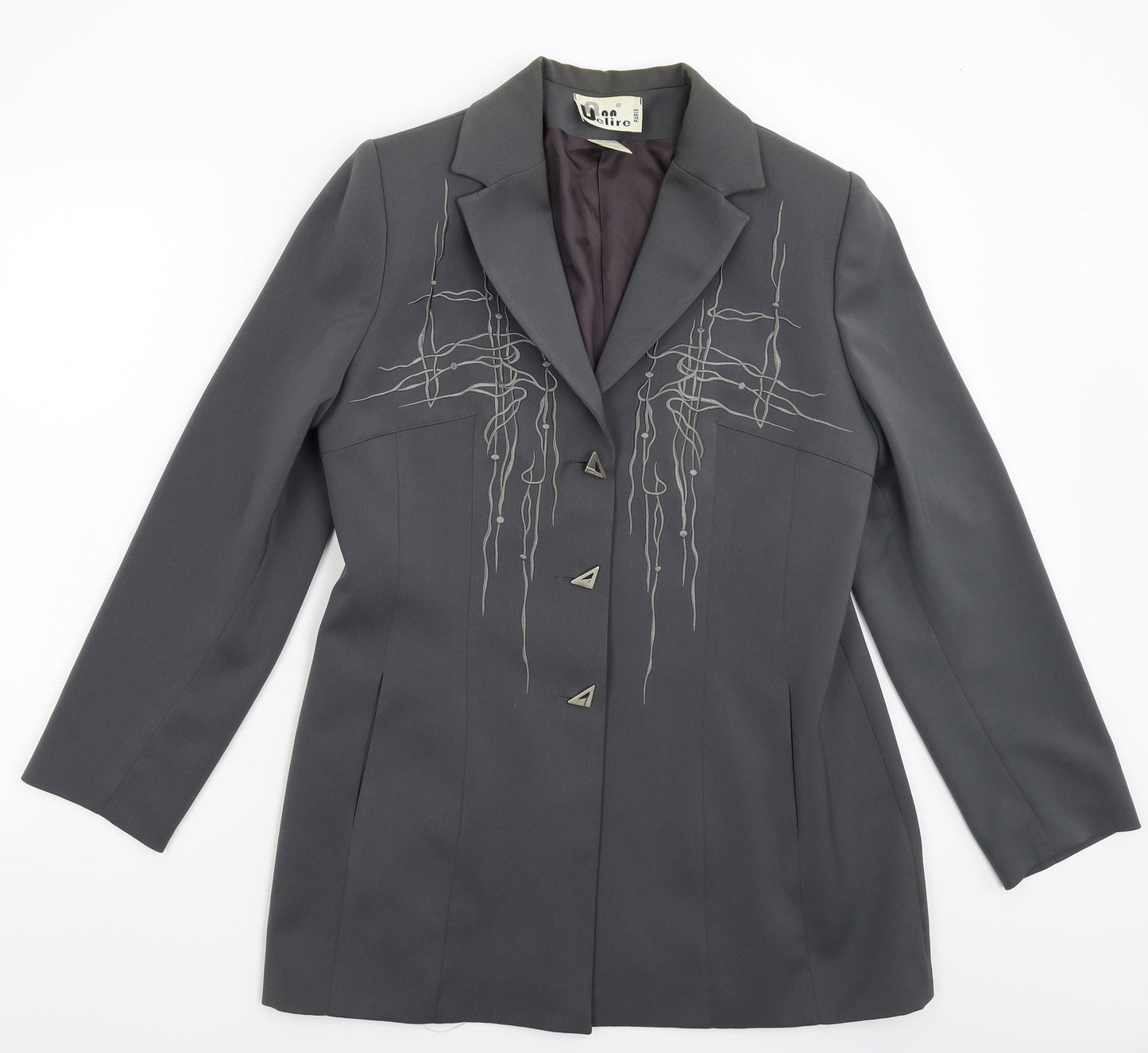 Delire Womens Grey   Jacket Suit Jacket Size L