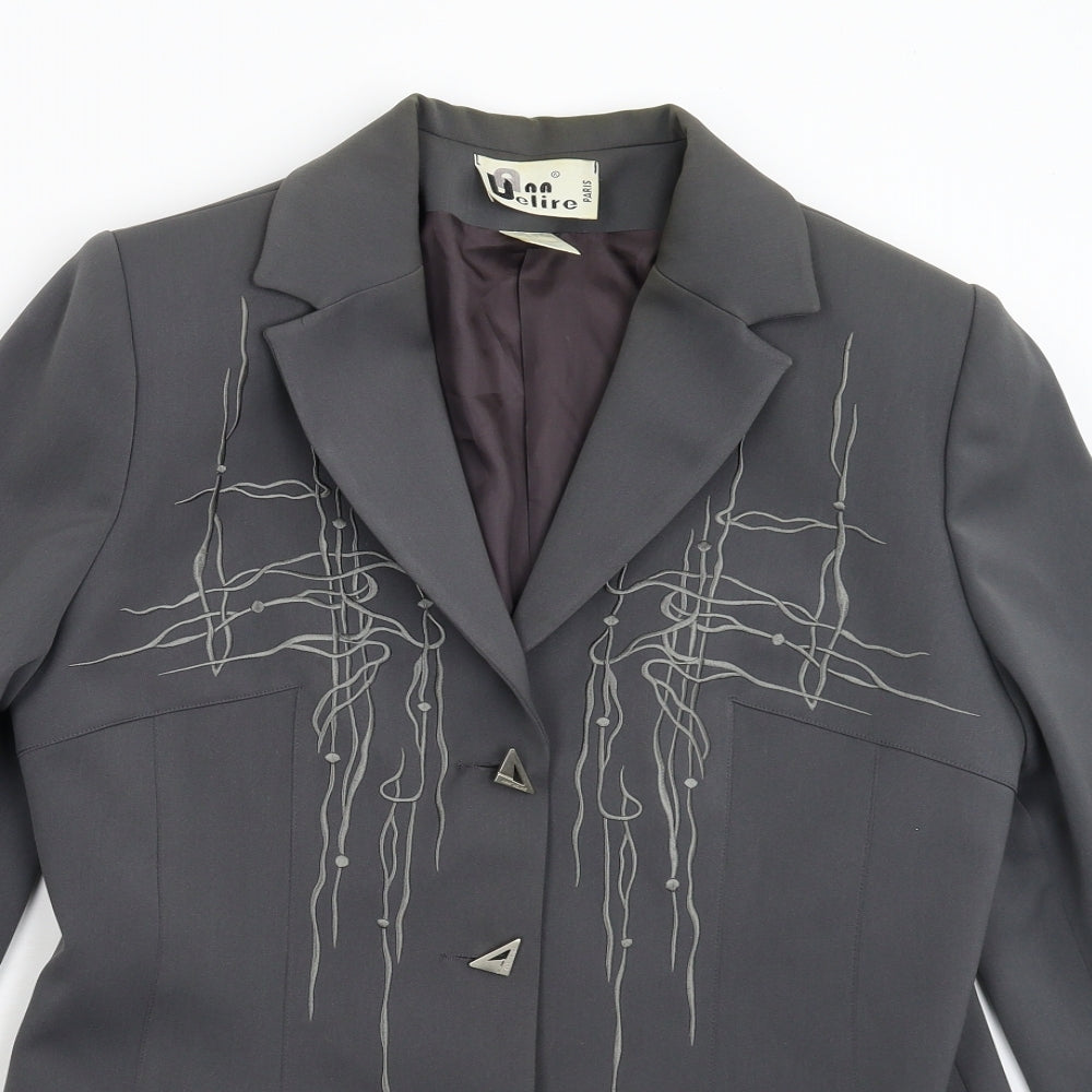 Delire Womens Grey   Jacket Suit Jacket Size L