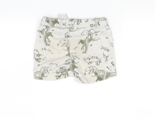 U ban ra cas Boys Beige  Denim Bermuda Shorts Size 2 Years - DINOSAURS