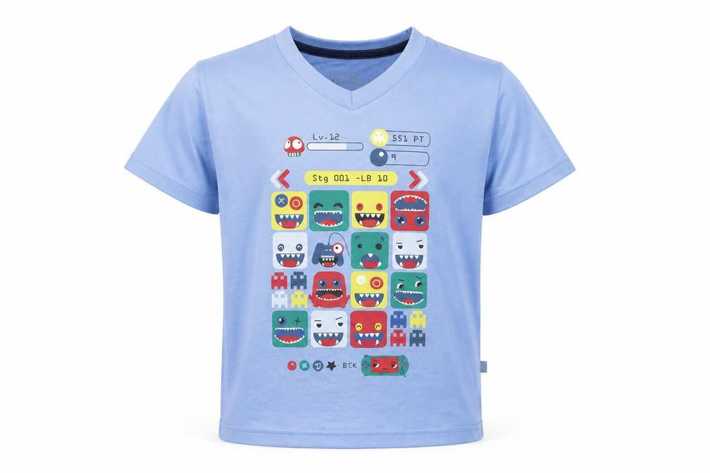 liberta Boys Blue   Basic T-Shirt Size 4 Years  - Monsters