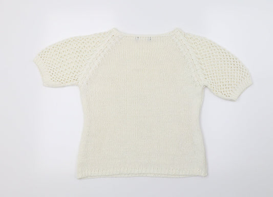 Preworn Womens Ivory  Knit Pullover Jumper Size S