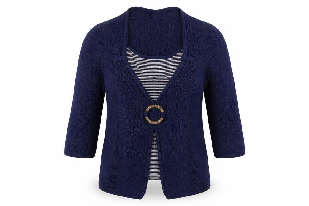 Marks and Spencer Womens Blue Striped Knit Pullover Jumper Size 8