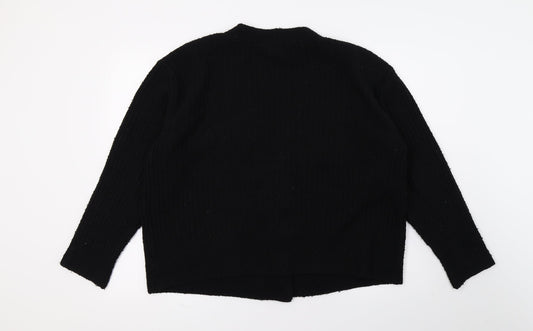 Topshop Womens Black  Knit Cardigan Jumper Size M