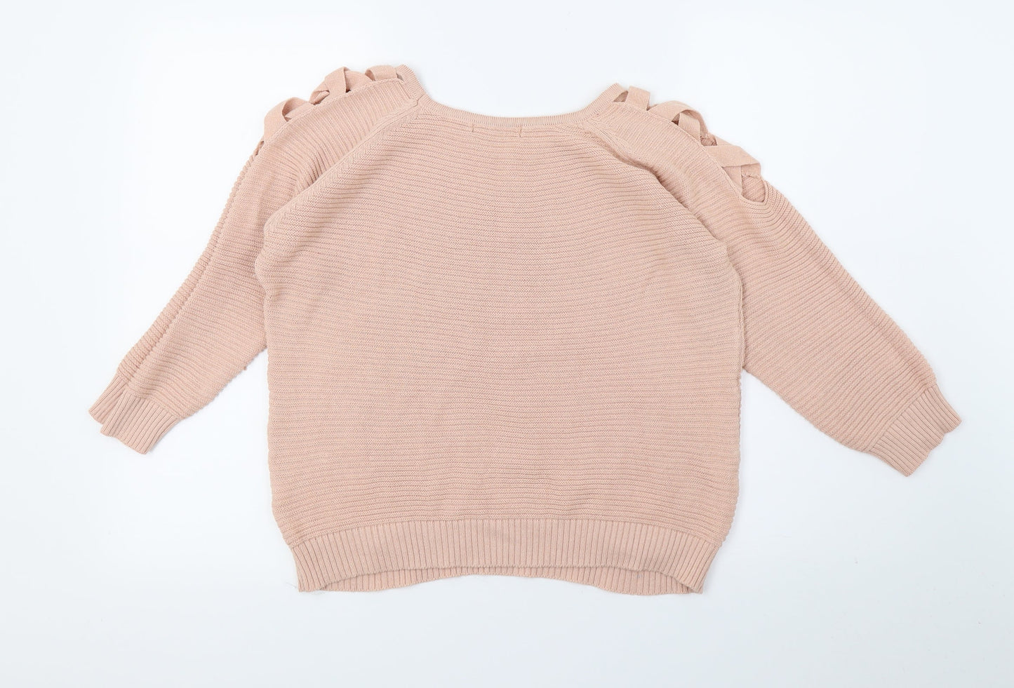 Select Womens Pink  Knit Pullover Jumper Size 16  - Distressed
