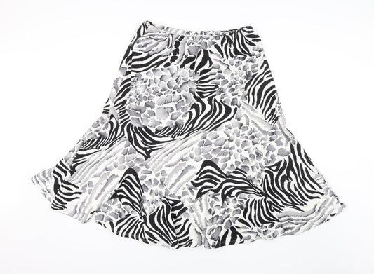 Saloos Womens White Animal Print  Swing Skirt Size 30 in