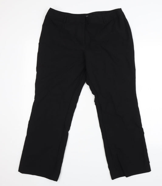 Papaya Womens Black   Dress Pants Trousers Size 14 L26 in