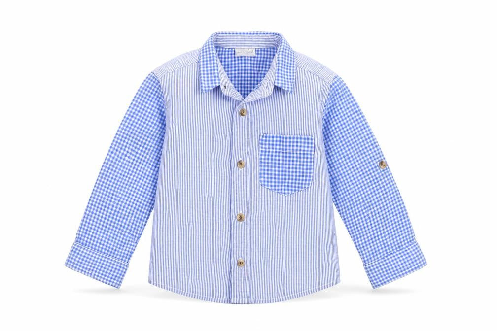 Mini Club Baby Blue Striped  Basic Button-Up Size 18-24 Months