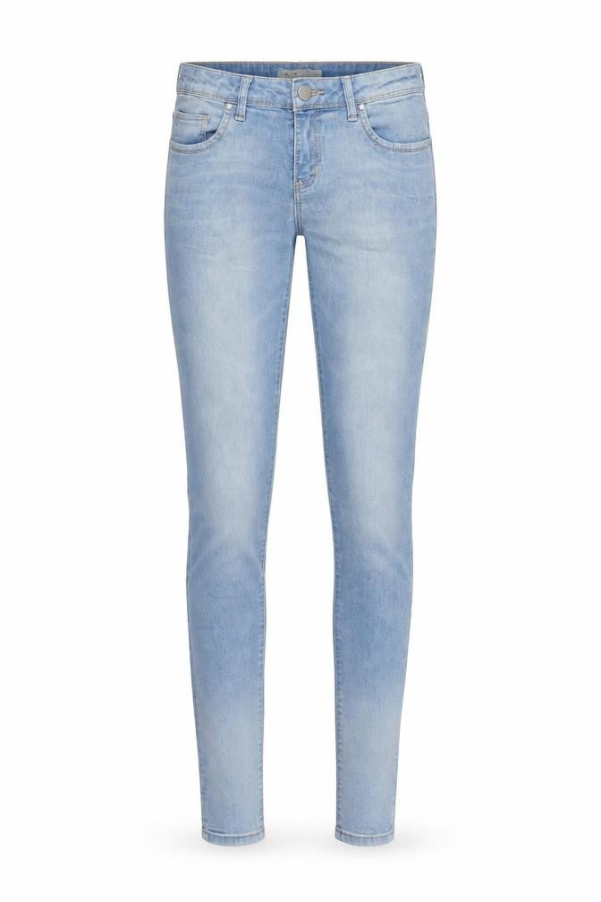 Front view of Denim & Co. women’s blue denim skinny jeans, size UK 10